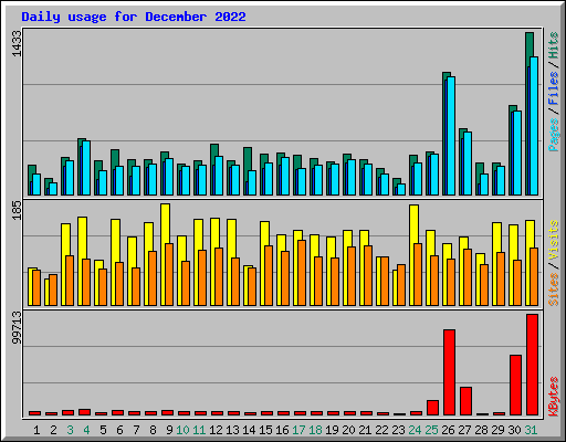 Daily usage for December 2022