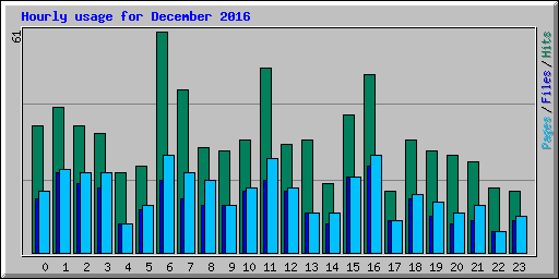 Hourly usage for December 2016