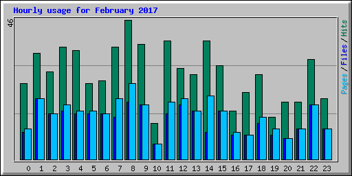 Hourly usage for February 2017