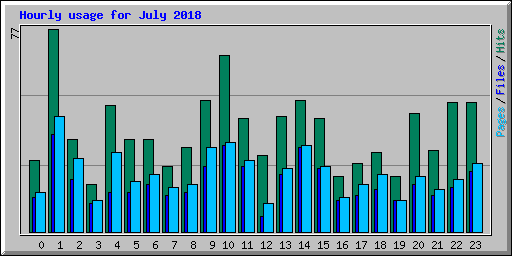 Hourly usage for July 2018