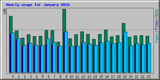 Hourly usage for January 2019