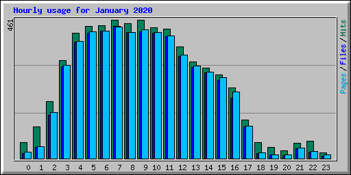 Hourly usage for January 2020