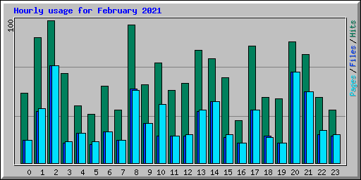 Hourly usage for February 2021