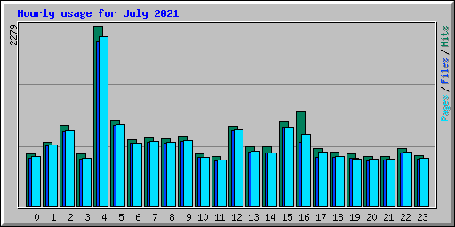 Hourly usage for July 2021
