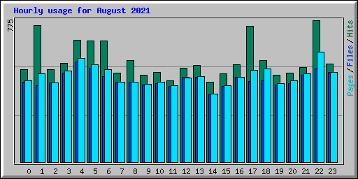 Hourly usage for August 2021