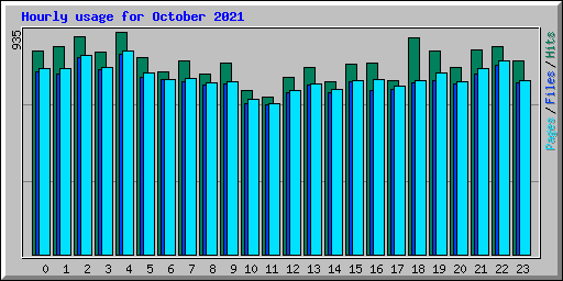 Hourly usage for October 2021
