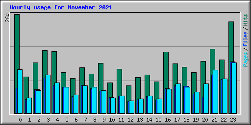 Hourly usage for November 2021