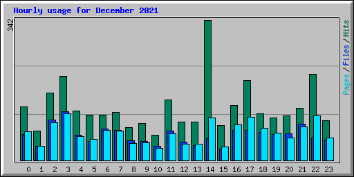 Hourly usage for December 2021