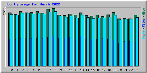 Hourly usage for March 2022