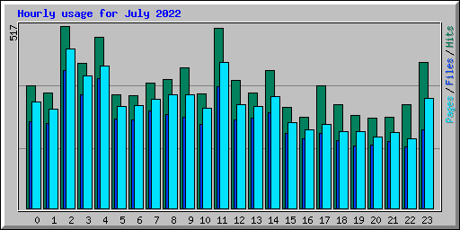 Hourly usage for July 2022
