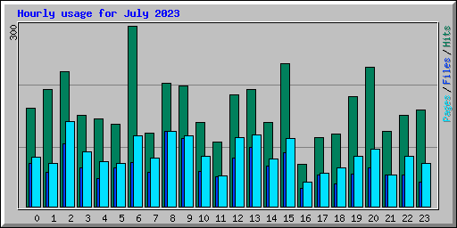 Hourly usage for July 2023